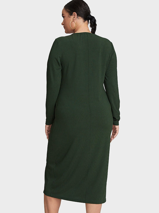 Twist-front Split Bodycon Dress