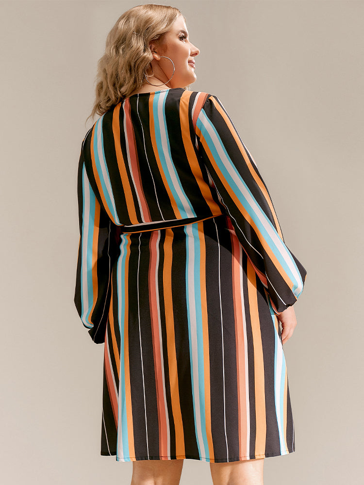 Stripe V-Neck Dresses