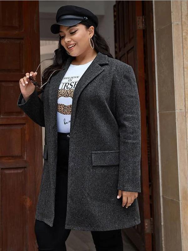 Big Pockets Belt Lapel Overcoat