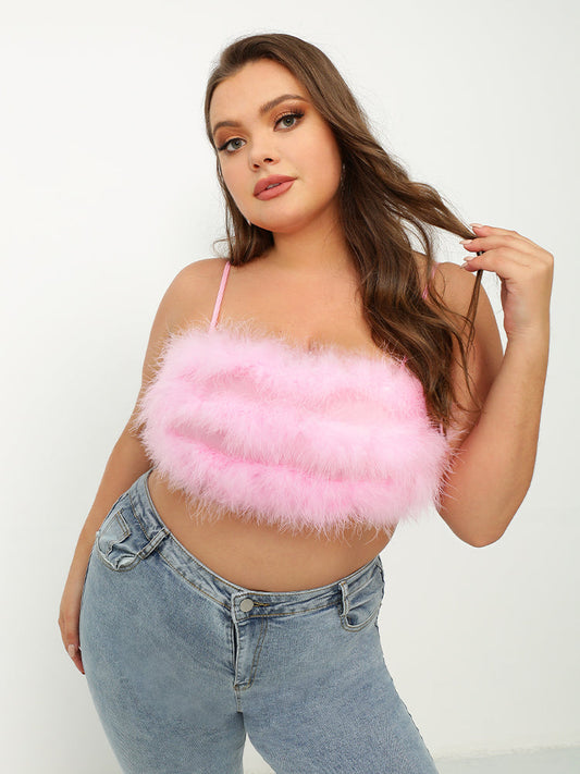 Fluffy Sexy Cami Crop Top