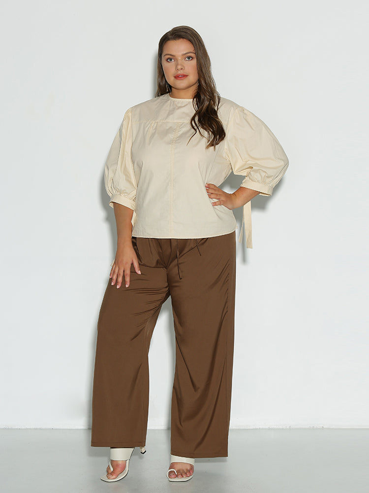 Ribbon Puff Sleeve Top