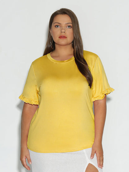 Frill Trim Short Sleeve T-Shirt
