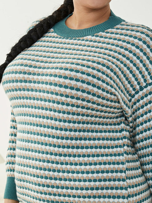 Striped Color Block Sweater Dress