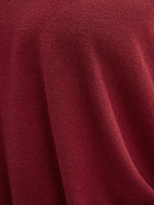 Solid Lace Mesh Cold Shoulder Sweatshirt