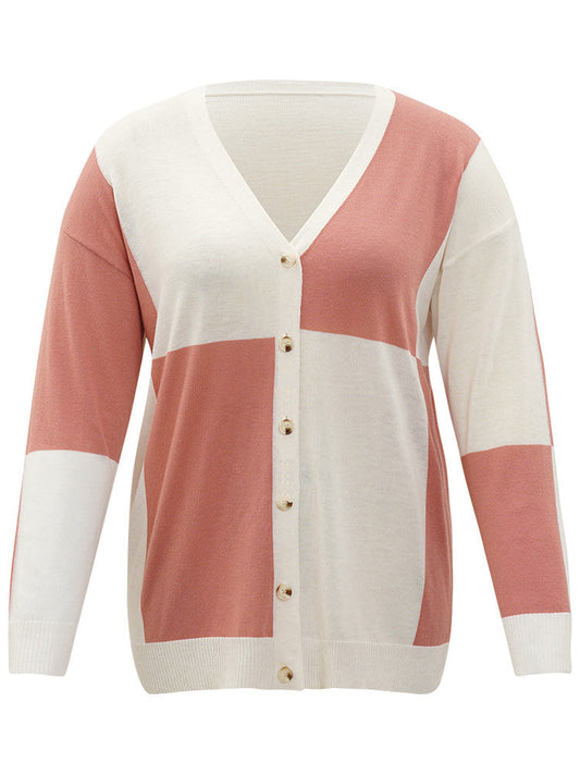 Supersoft Essentials Colorblock Two Tone Button Up Cardigan