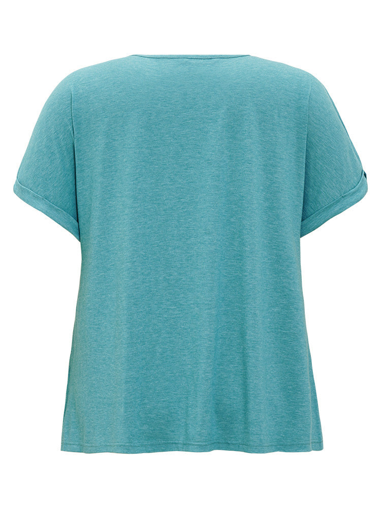Plain Cut Out Twist Detail T-shirt