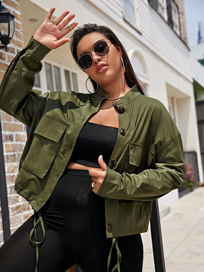 Big Pockets Stand Collar Jacket