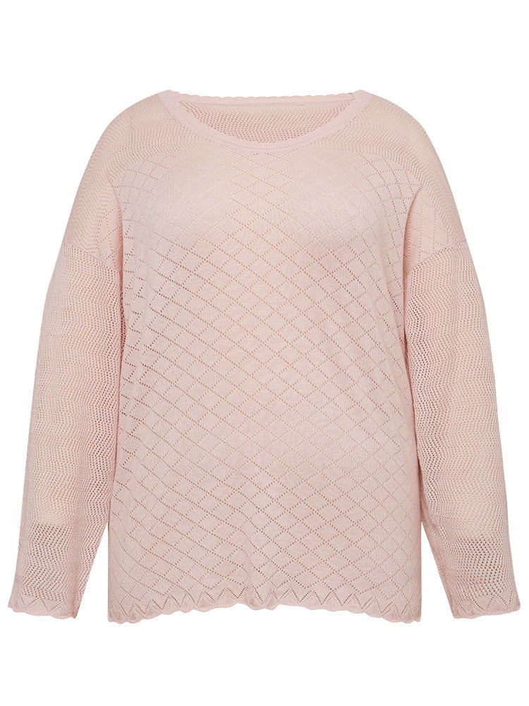 Supersoft Essentials Geometric Curved Hem Patchwork Very Stretchy Pullover