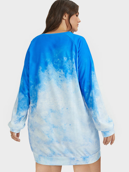 Butterfly Printing Sweatshirt Dress
