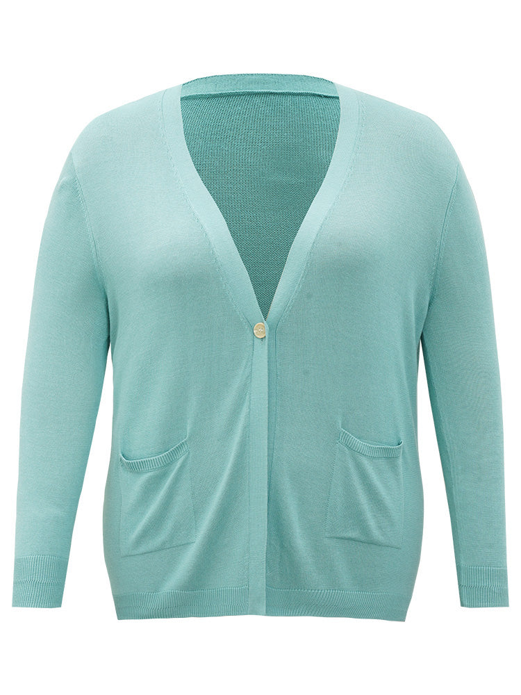 Supersoft Essentials Solid Button Up Pocket Drop Shoulder Cardigan