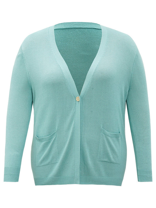 Supersoft Essentials Solid Button Up Pocket Drop Shoulder Cardigan