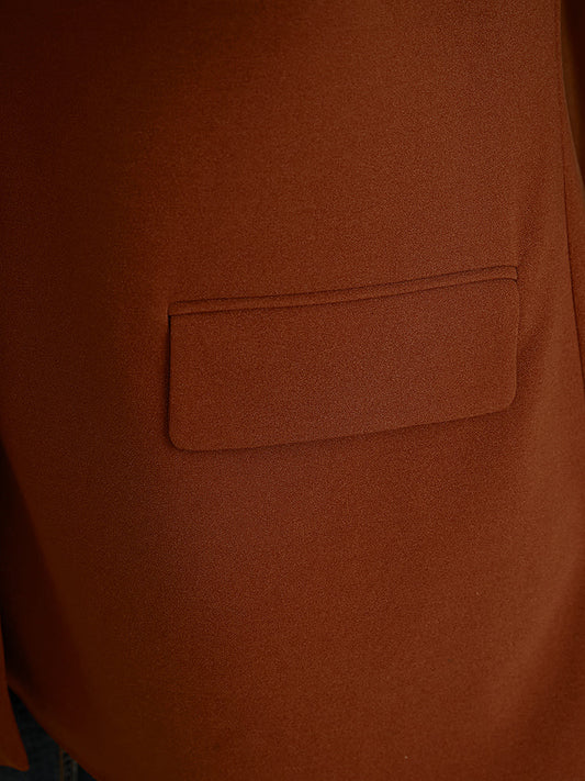 Plain Suit Collar Flap Pocket Vest