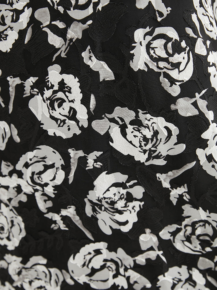 Floral Print Knot Back Halter Neck T-shirt