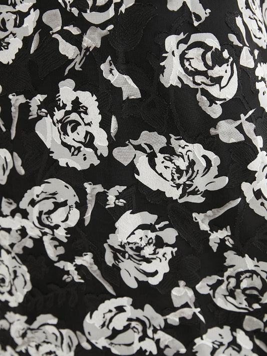 Floral Print Knot Back Halter Neck T-shirt