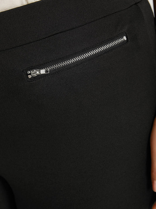 Plain Skinny  Zipper Ankle Pants