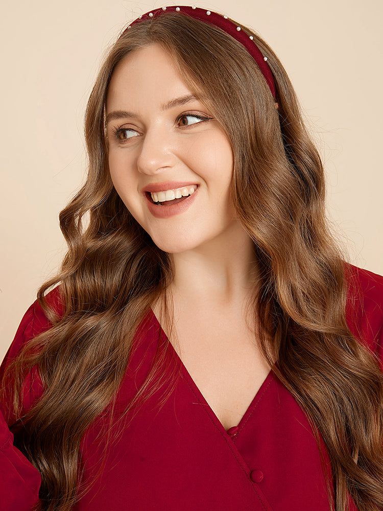 Pearl Decor Velvet Headband