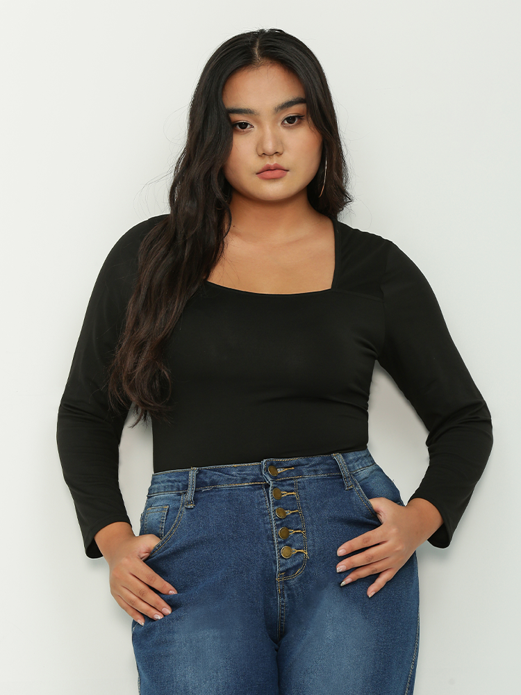 Square Neck Basic T-shirt