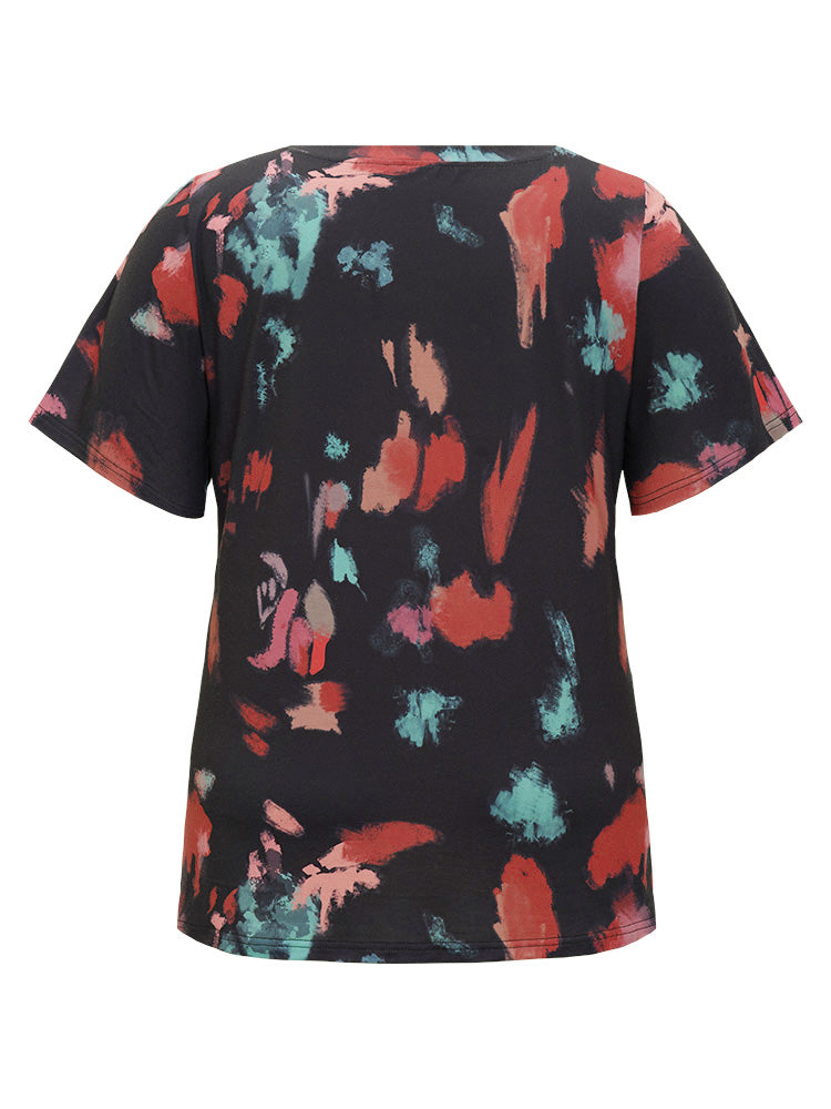 Slogan & Tie Dye Drop Shoulder Graphic Tee