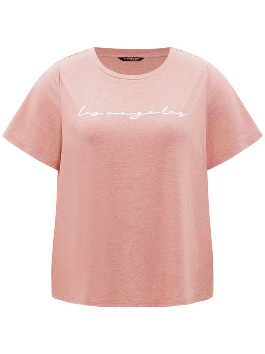 Letter Print Crew Neck Sleep Top