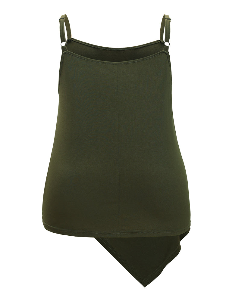 Plain Twist Front Sleeveless Cami Top