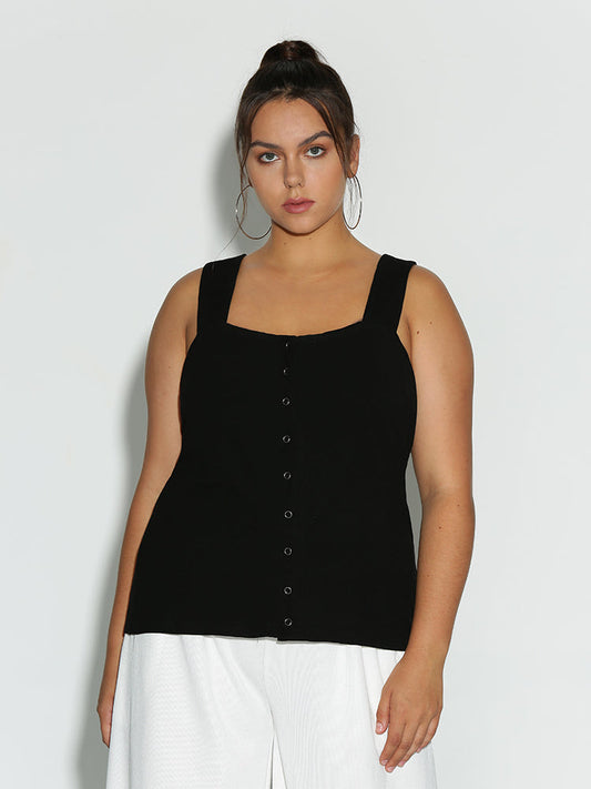 Button Sleeveless Top