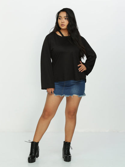 Cut Out Bell Sleeve T-Shirt