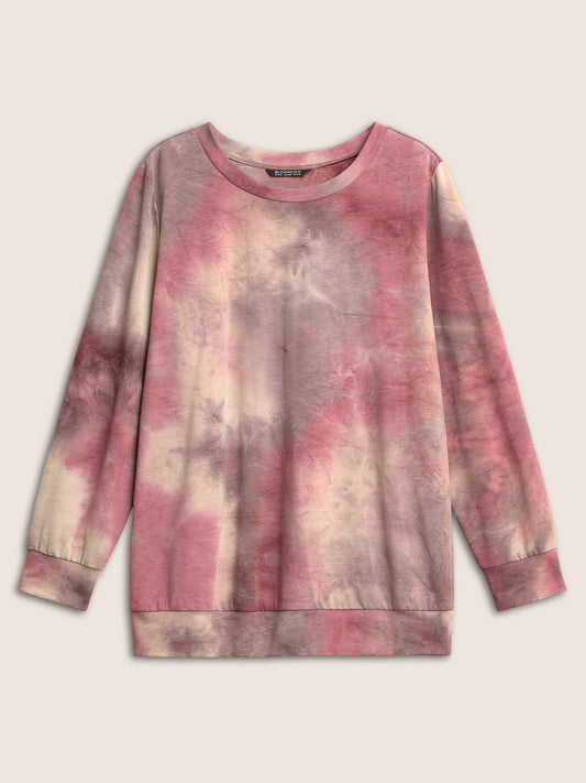 Tie Dye Round Neck Sweatshirt