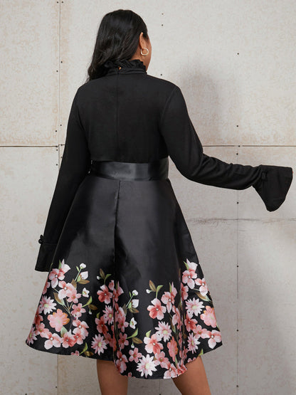 Floral Ribbon Knotted Dress