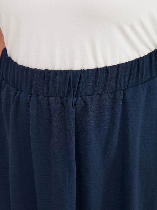 Plain Laser Cut Pocket Ruffle Hem Skirt