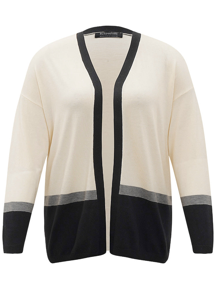 Supersoft Essentials Colorblock Contrast Elastic Cuffs Cardigan