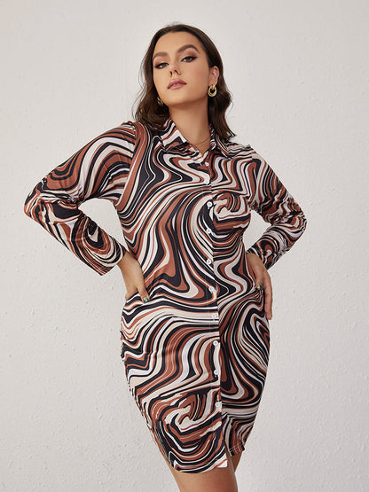 Ripple Printing Dress