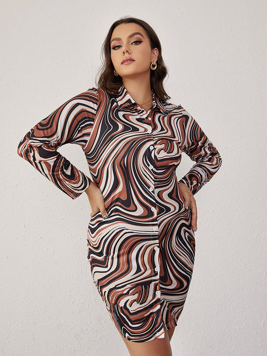 Ripple Printing Dress