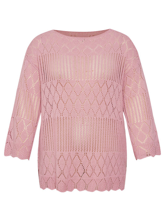 Supersoft Essentials Hollow Out Split Side Bell Sleeve Pullover