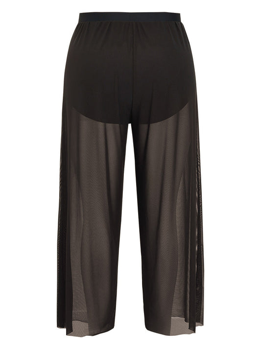 Solid Mesh High Waist Swim Pants