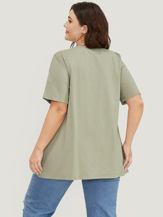 UltraCool V Neck Asymmetrical Hem T-shirt