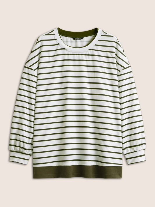 2-In-1 Contrast Striped Patchwork Sweatshirt
