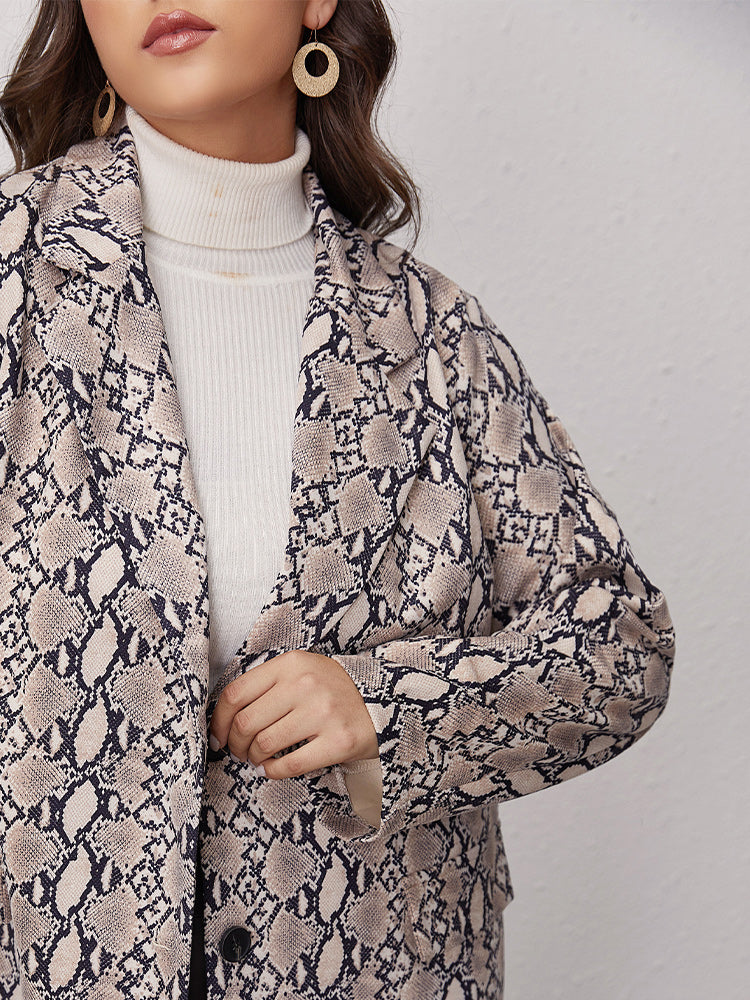 Button Pocket Suit Collar Regular Blazer