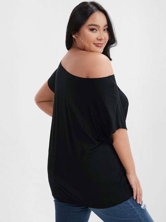 Plain One-shoulder Regular T-shirt
