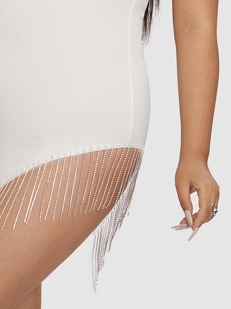 Backless Asymmetrical Hem Bodycon Dress