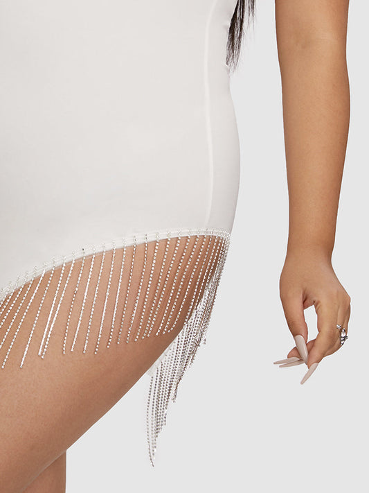 Backless Asymmetrical Hem Bodycon Dress