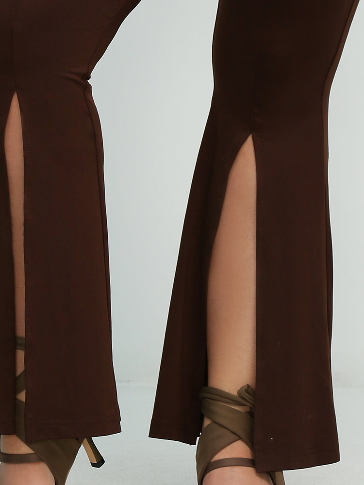Split Hem Flare Leg Pants