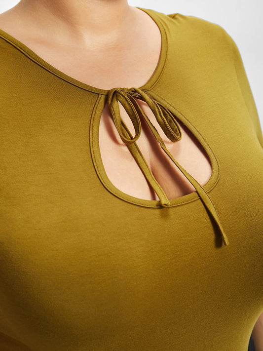 Tie Front Cut Out T-shirt