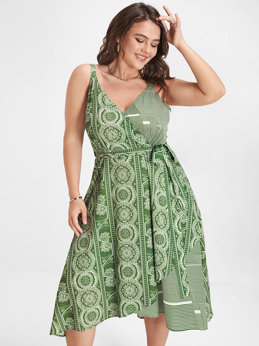 Bandana Print Wrap Tie Cami Dress