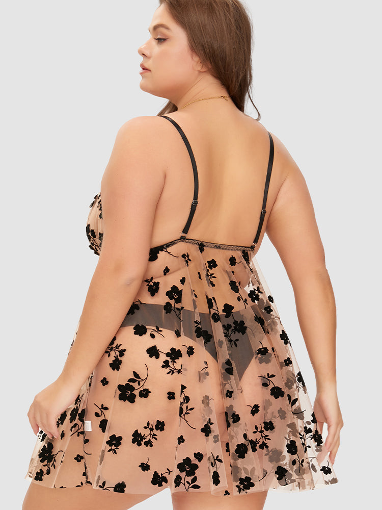 Samantha Casual At Home - Mesh Sheer Night Dress Without Panty