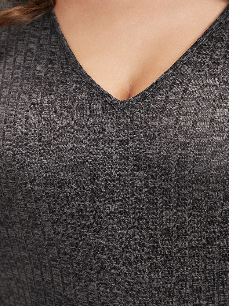 Solid Textured Dolman Sleeve Long Tee