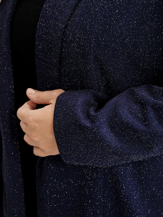 Solid Sequin Open Front Blazer