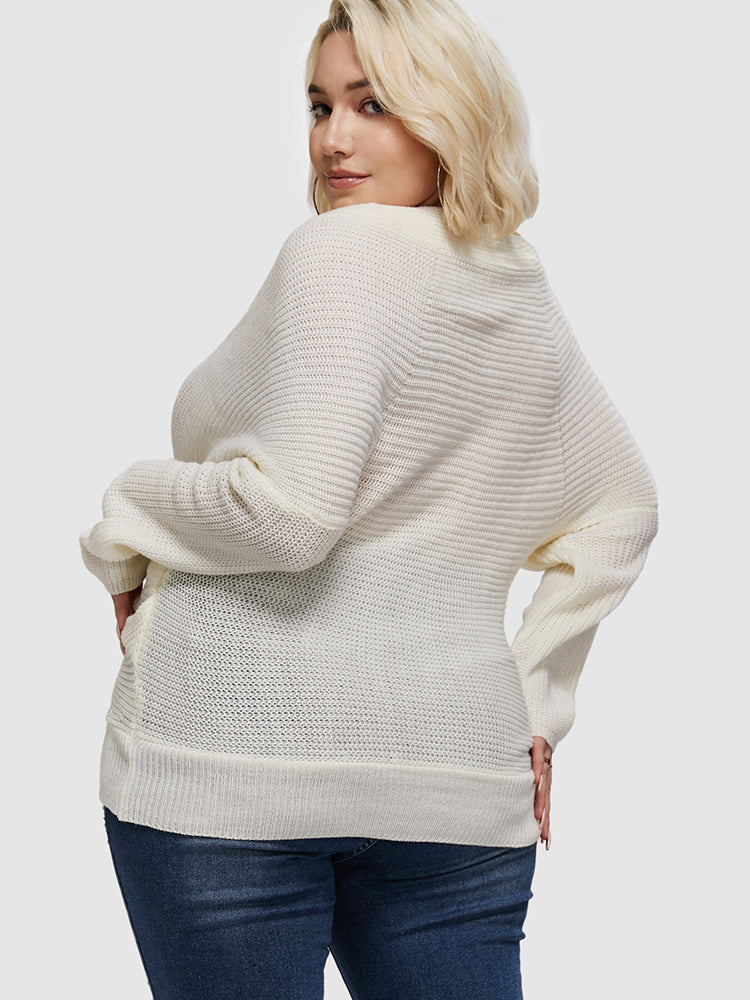 Surplice Wrap Solid Sweater