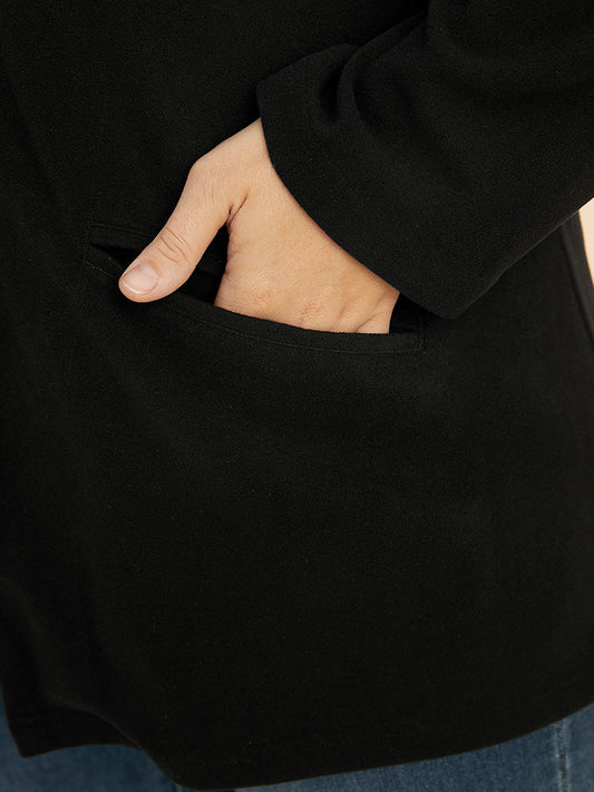 Solid Open Front Pocket Blazer