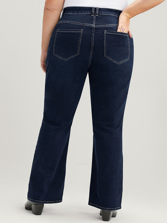 Bootcut Very Stretchy High Rise Dark Wash Full Jeans