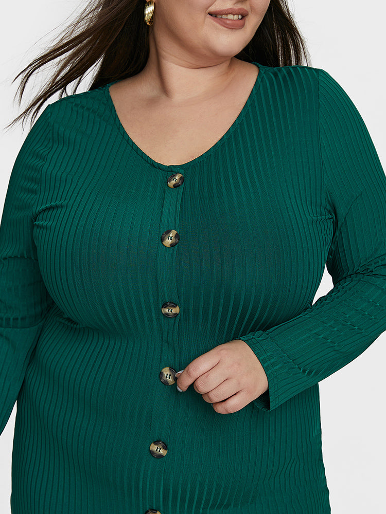 Front Button Sweater Dress